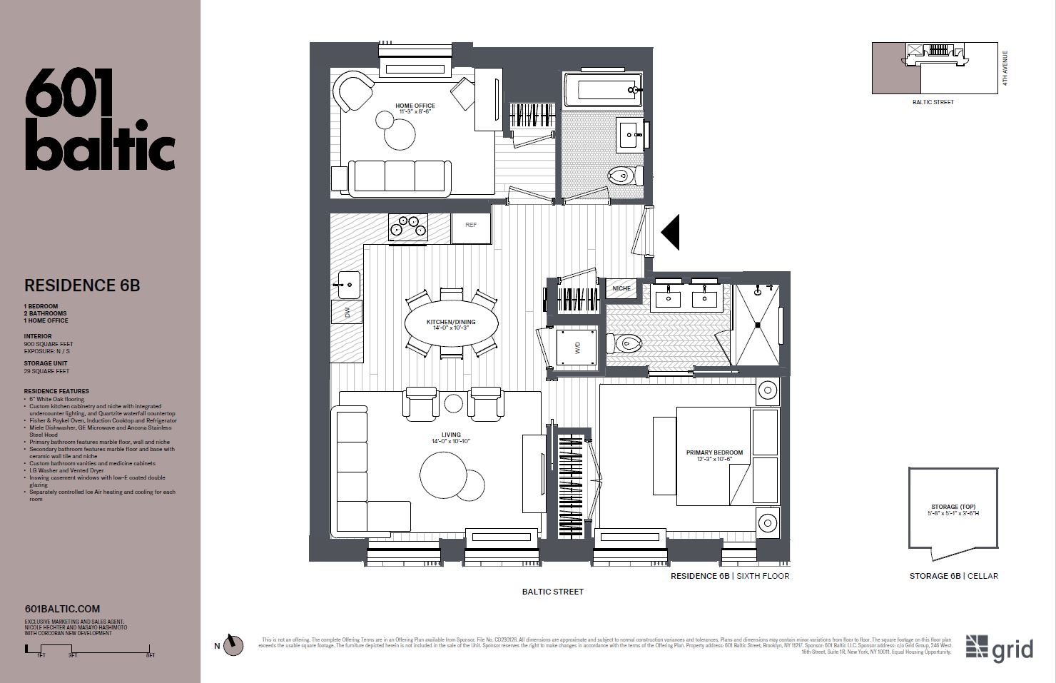 Floorplan for 601 Baltic Street, 6B