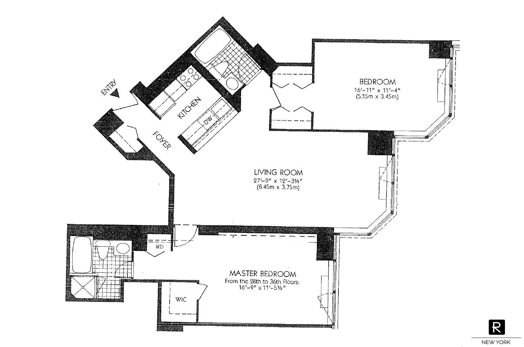 Floorplan for 415 East 37th Street, 34-C