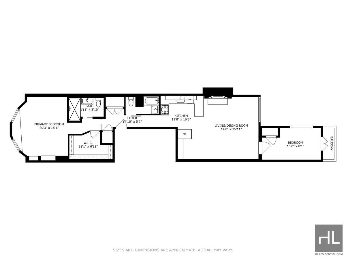 Floorplan for 258 West 93rd Street, 3AB