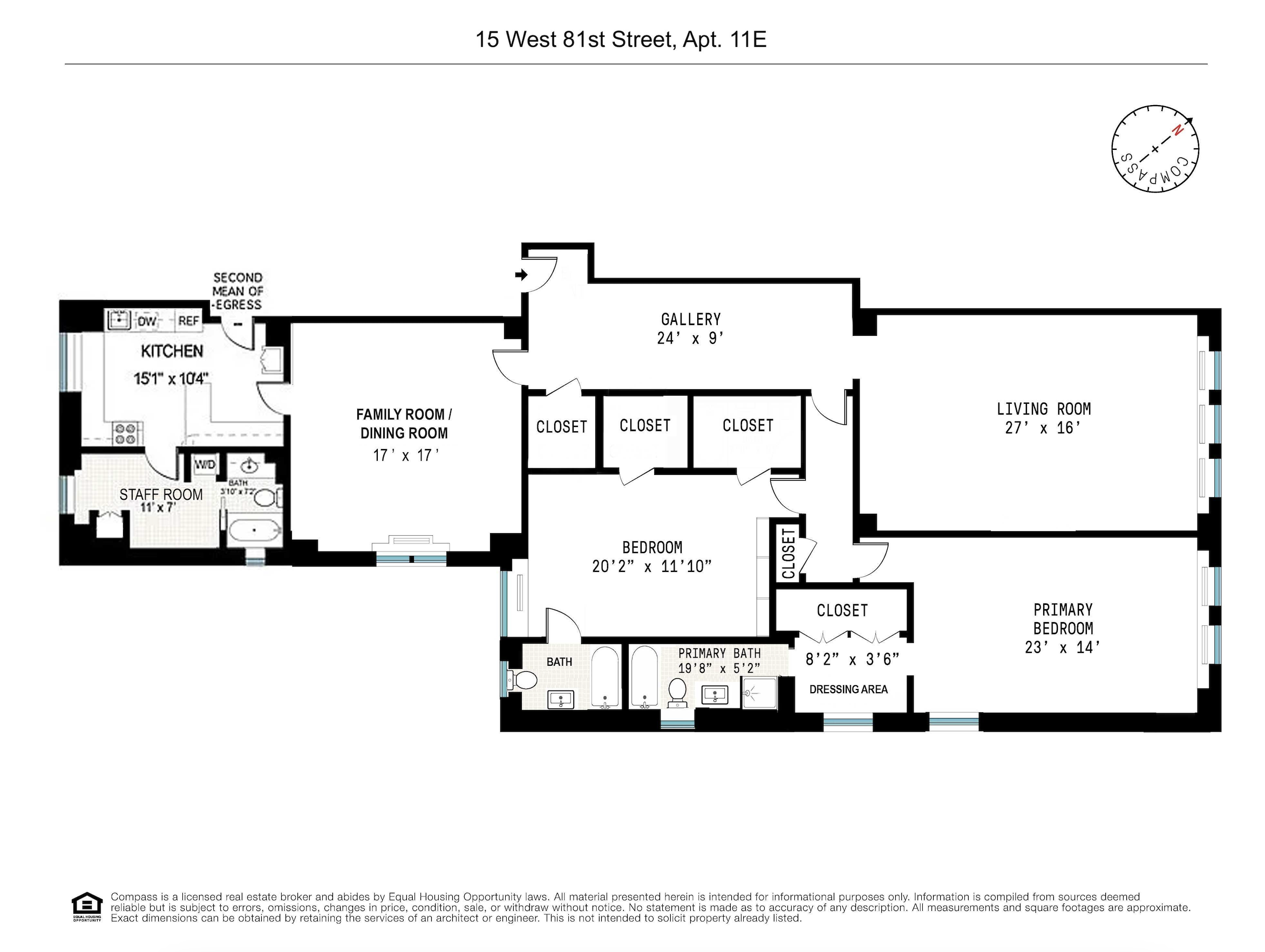 Floorplan for 15 West 81st Street, 11E