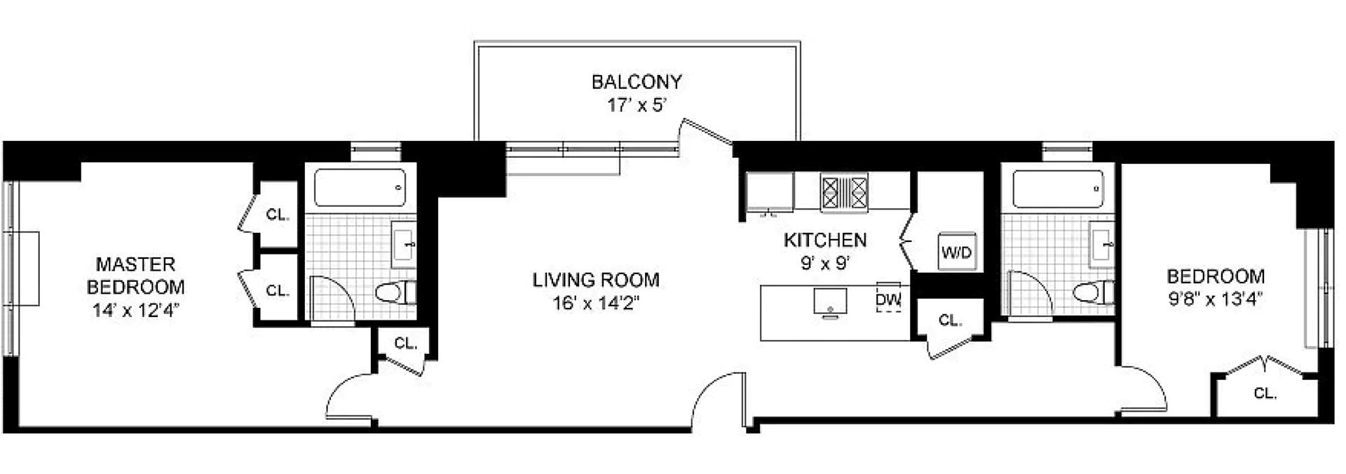 Floorplan for 321 West 110th Street, 12B