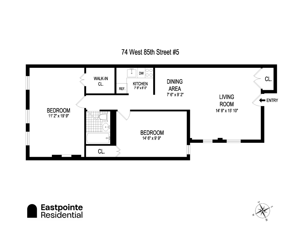 Floorplan for 74 West 85th Street, 5