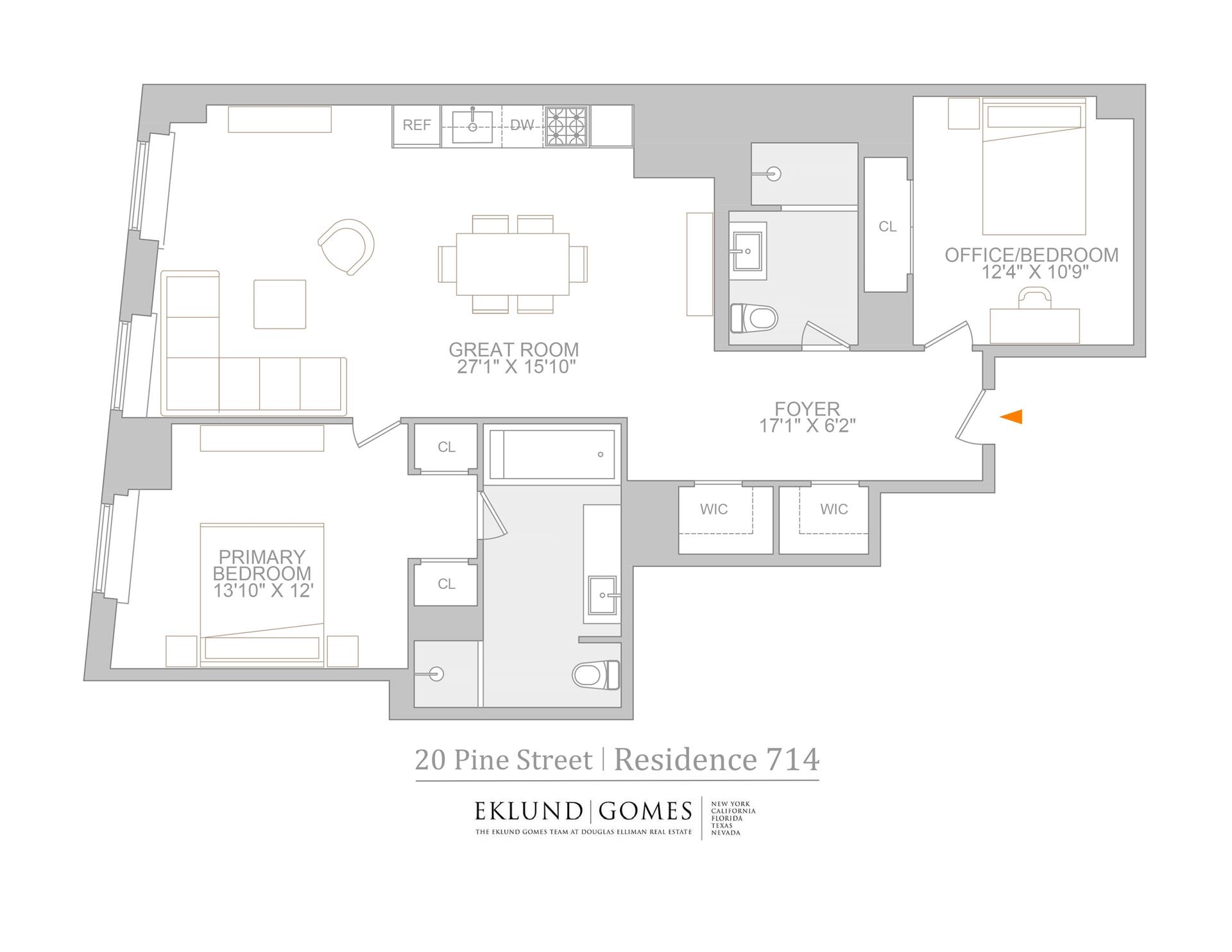 Floorplan for 20 Pine Street, 714