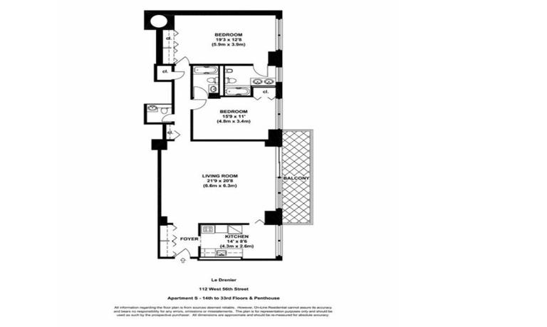 Floorplan for 112 West 56th Street, 32S