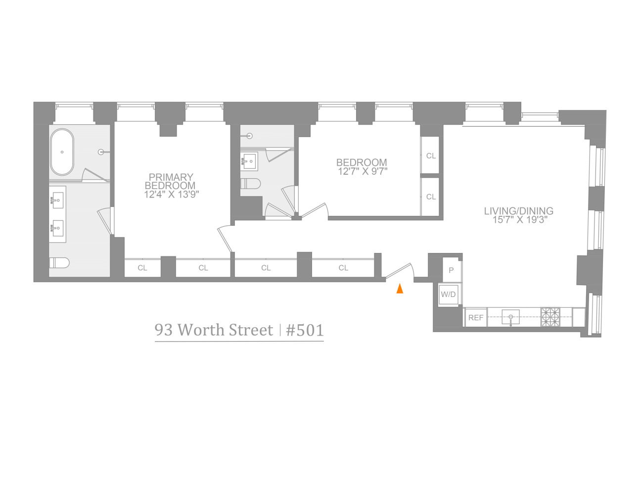 Floorplan for 93 Worth Street, 501