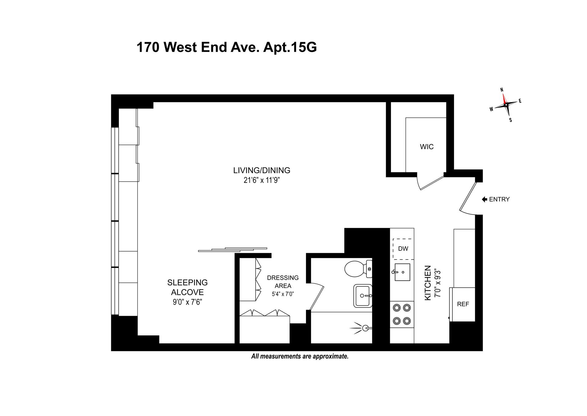 Floorplan for 170 West End Avenue, 15G