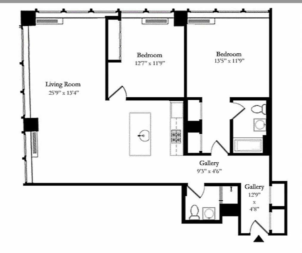 Floorplan for 90 William Street, 4B