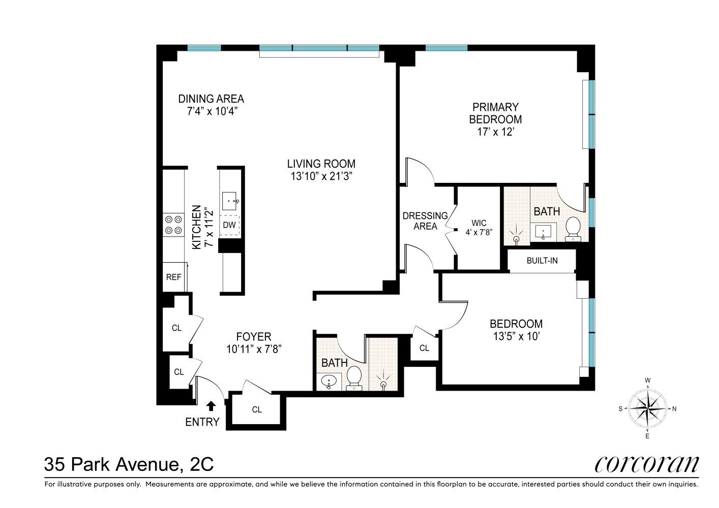 Floorplan for 35 Park Avenue, 2C