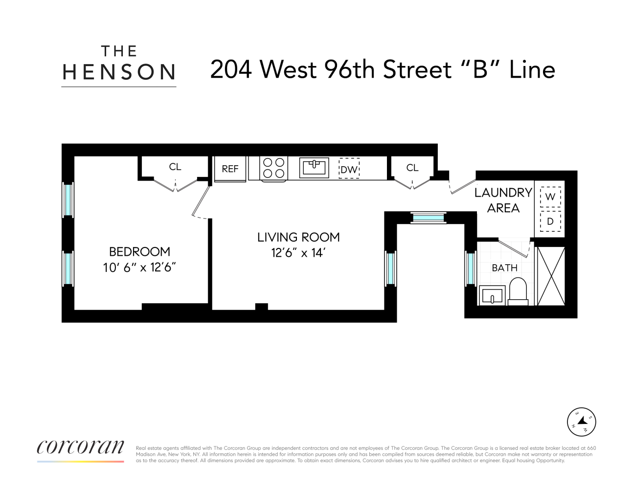 Floorplan for 204 West 96th Street, 4B