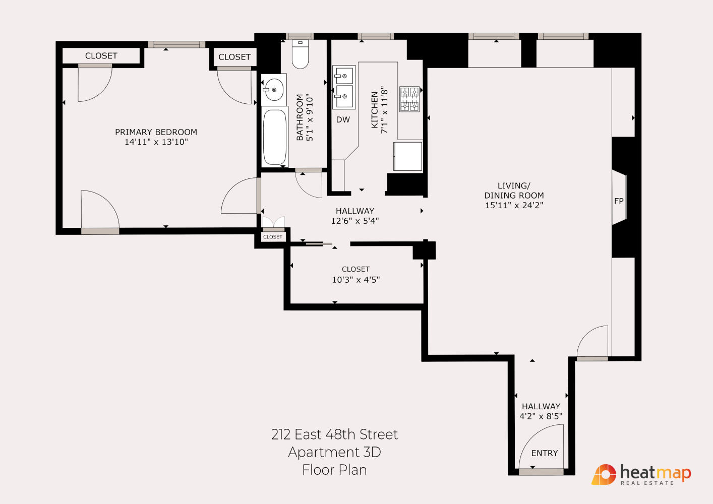 Floorplan for 212 East 48th Street, 3D