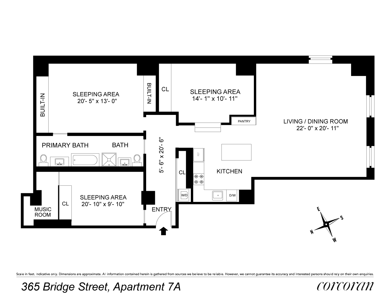 Floorplan for 365 Bridge Street, 7A