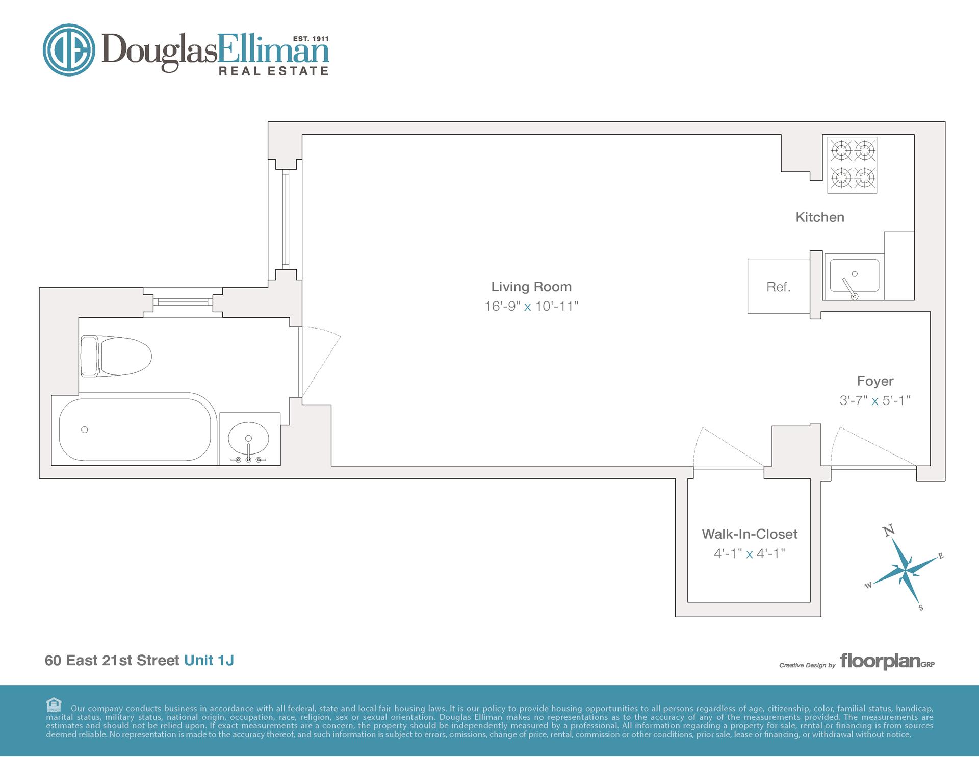 Floorplan for 60 Gramercy Park, LOFT1