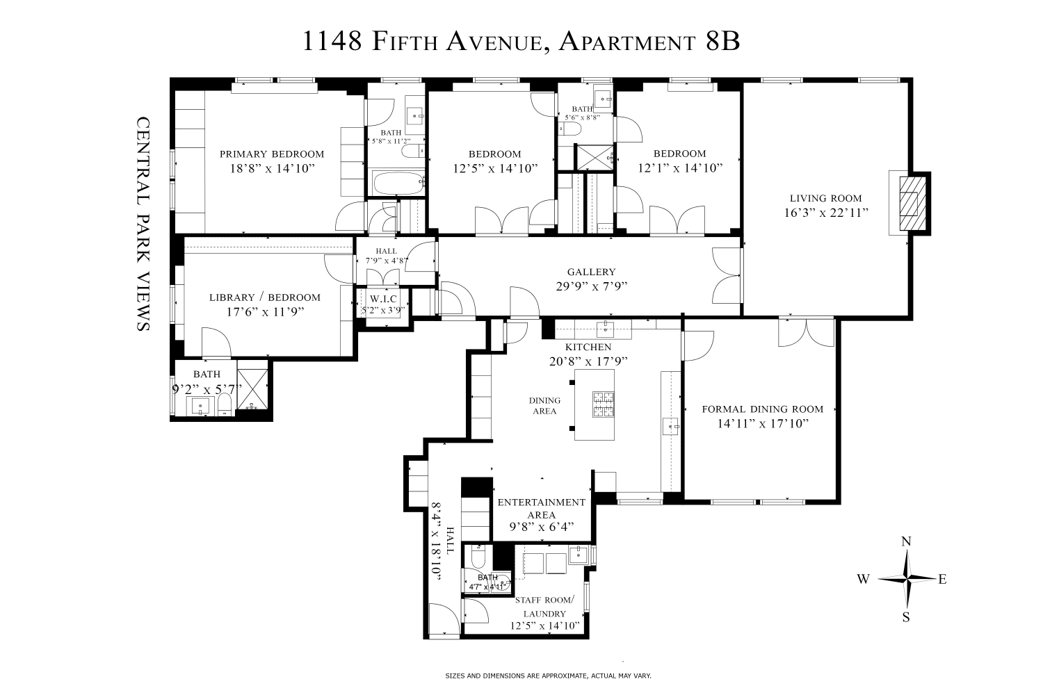 Floorplan for 1148 5th Avenue, 8B