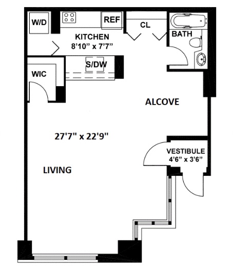 Floorplan for 393 West 49th Street, TH1C