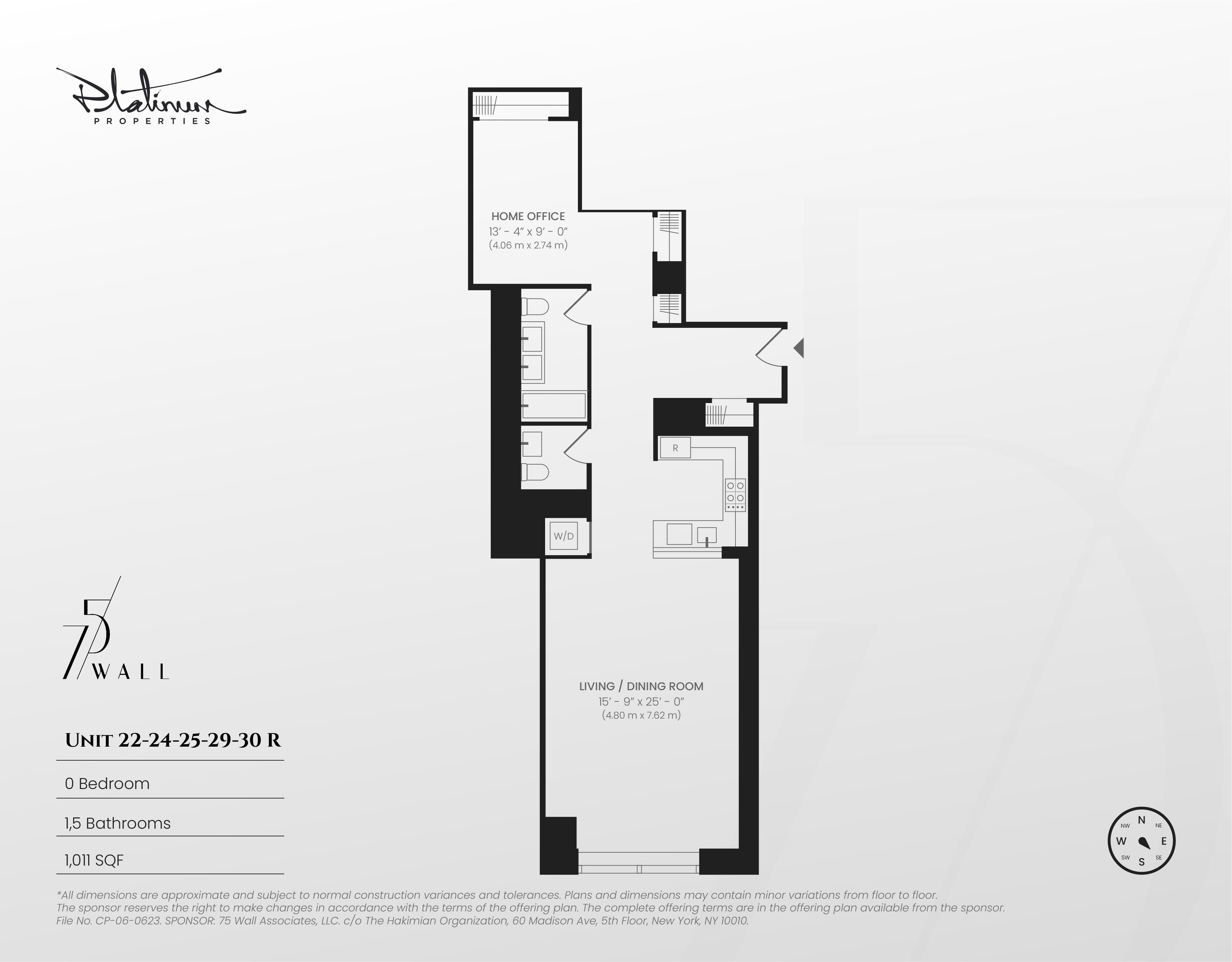 Floorplan for 75 Wall Street, 22-R