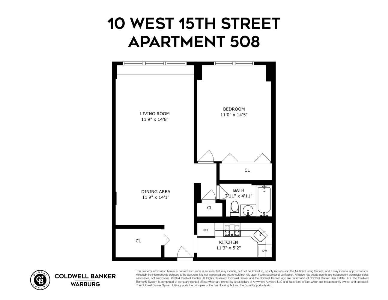 Floorplan for 10 West 15th Street, 508