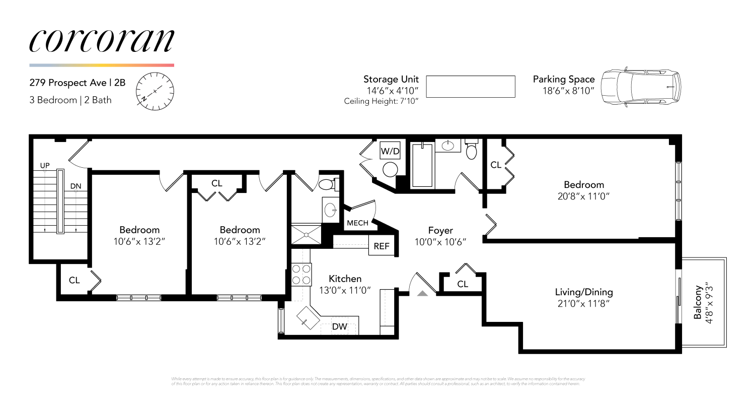 Floorplan for 279 Prospect Avenue, 2B