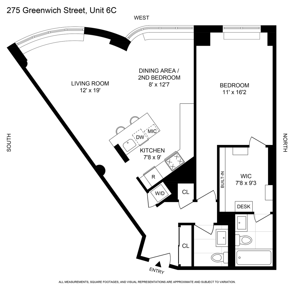 Floorplan for 275 Greenwich Street, 6C