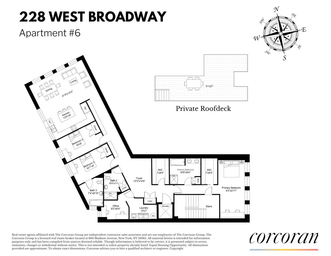 Floorplan for 228 West Broadway, PH