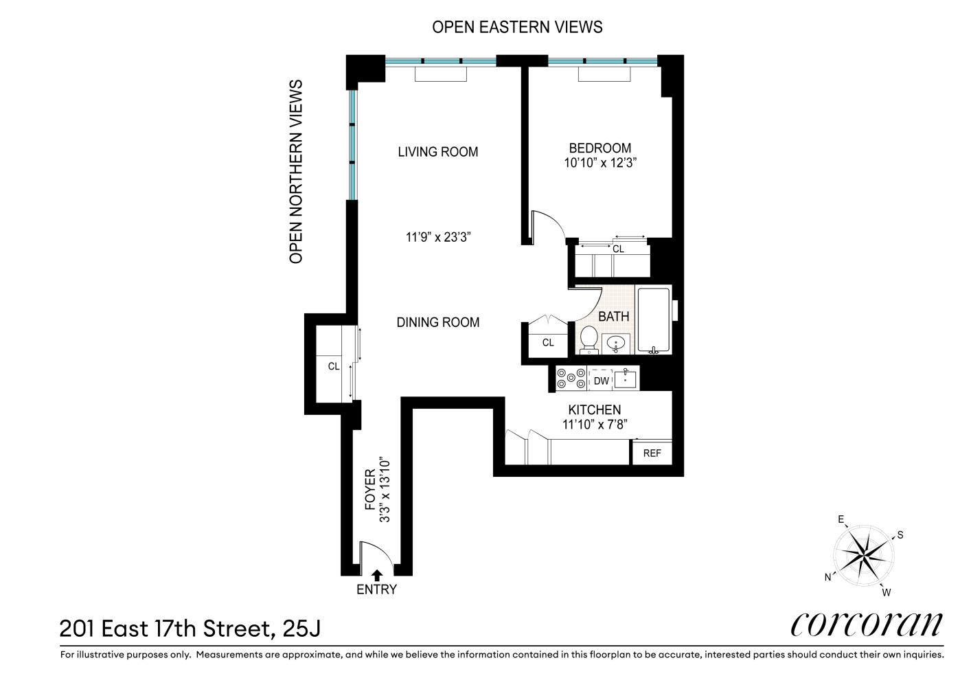 Floorplan for 201 East 17th Street, 25J