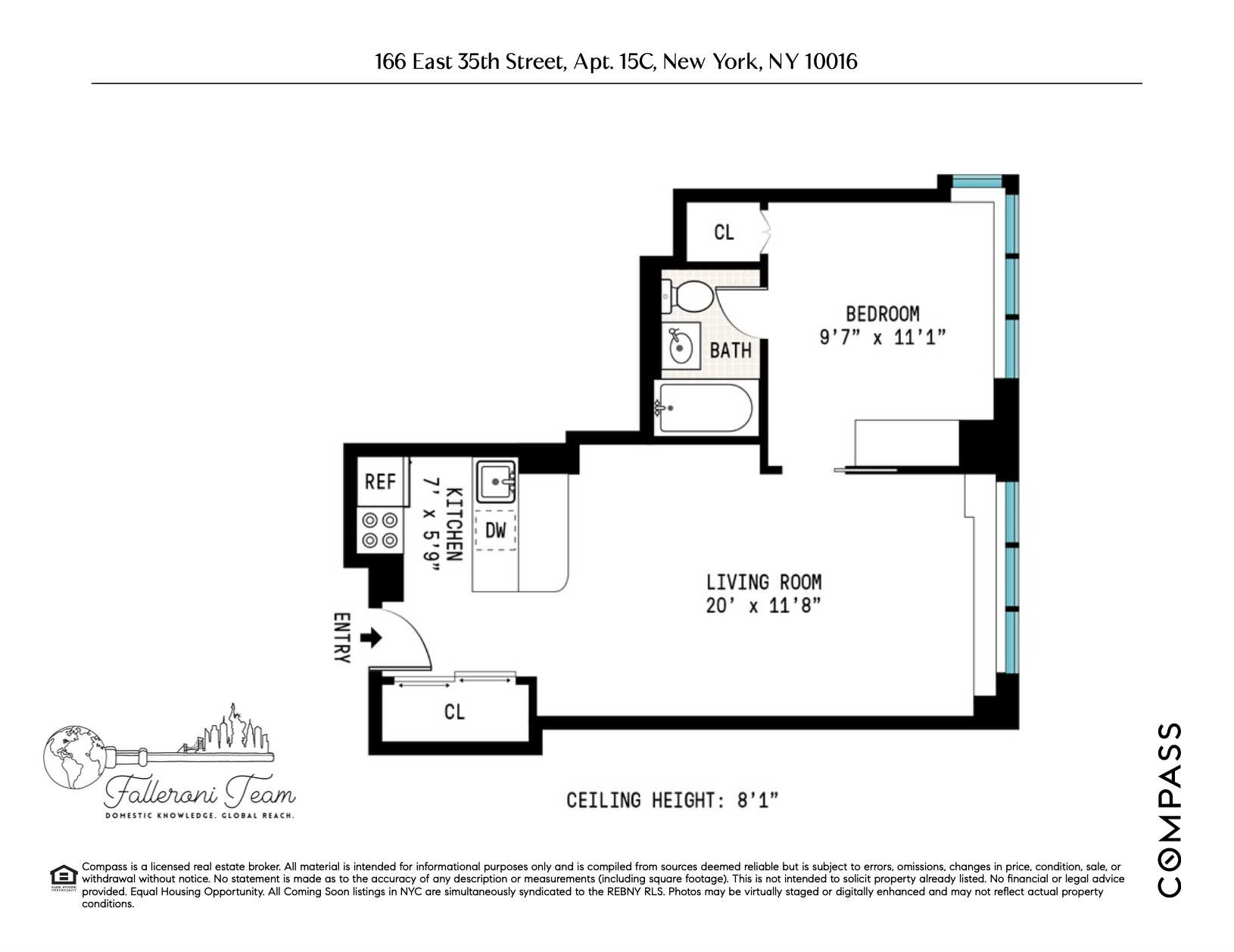 Floorplan for 166 East 35th Street, 15C