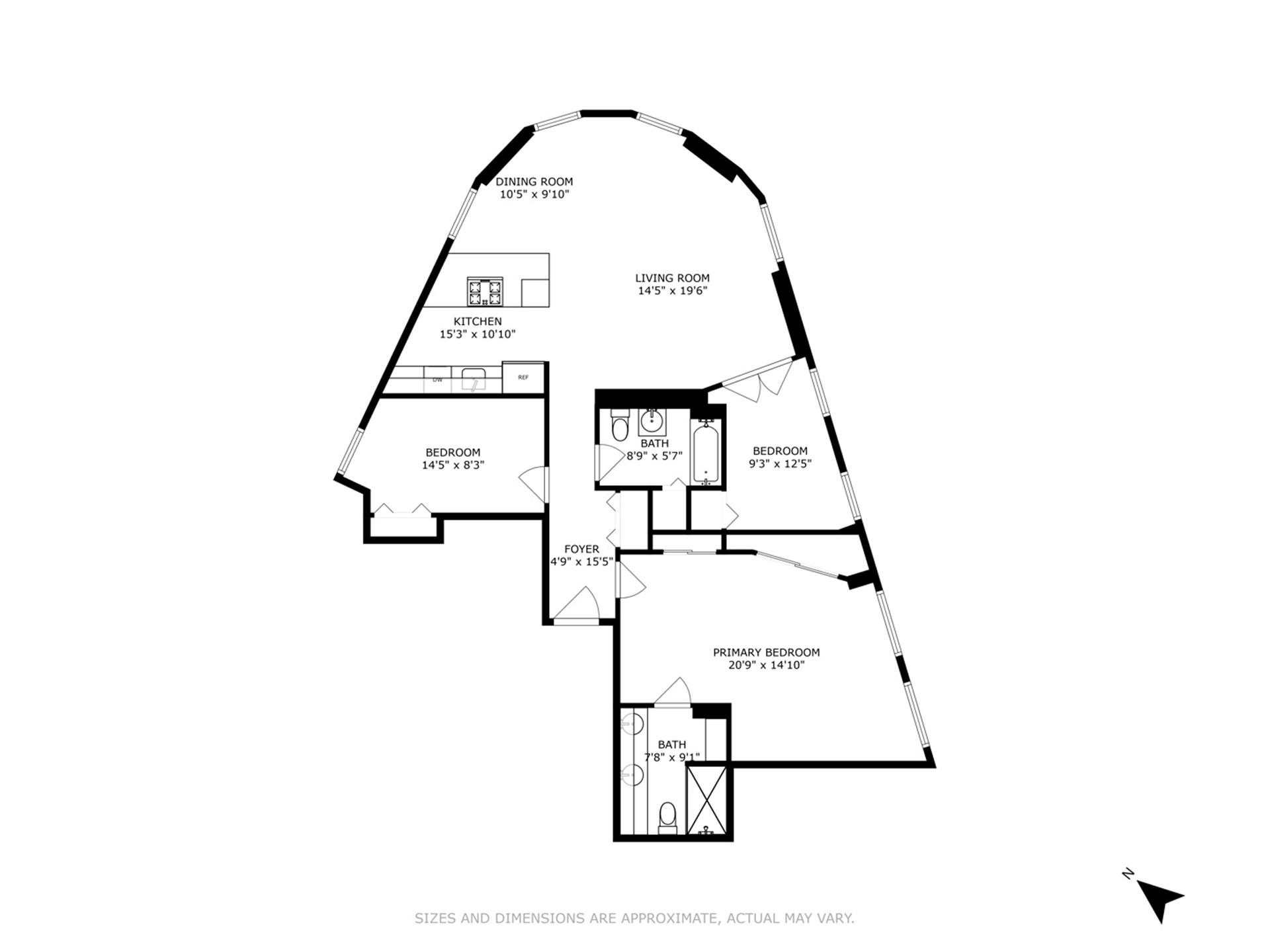 Floorplan for 1 Wall Street Court, 405