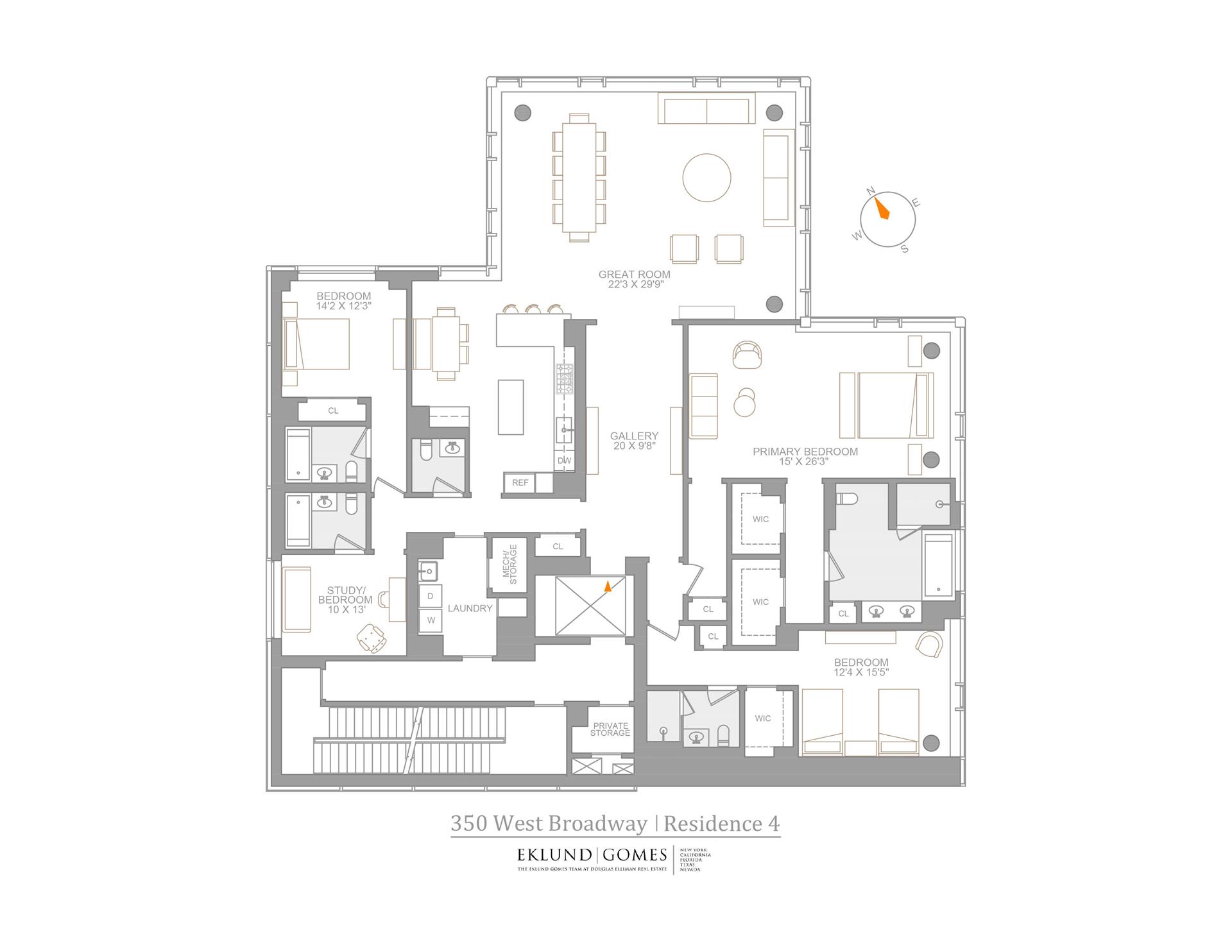 Floorplan for 350 West Broadway, 4