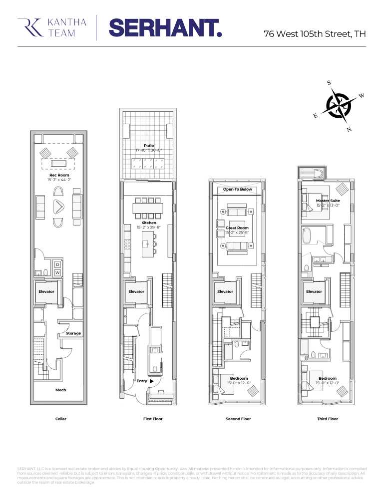 Floorplan for 76 West 105th Street, TH