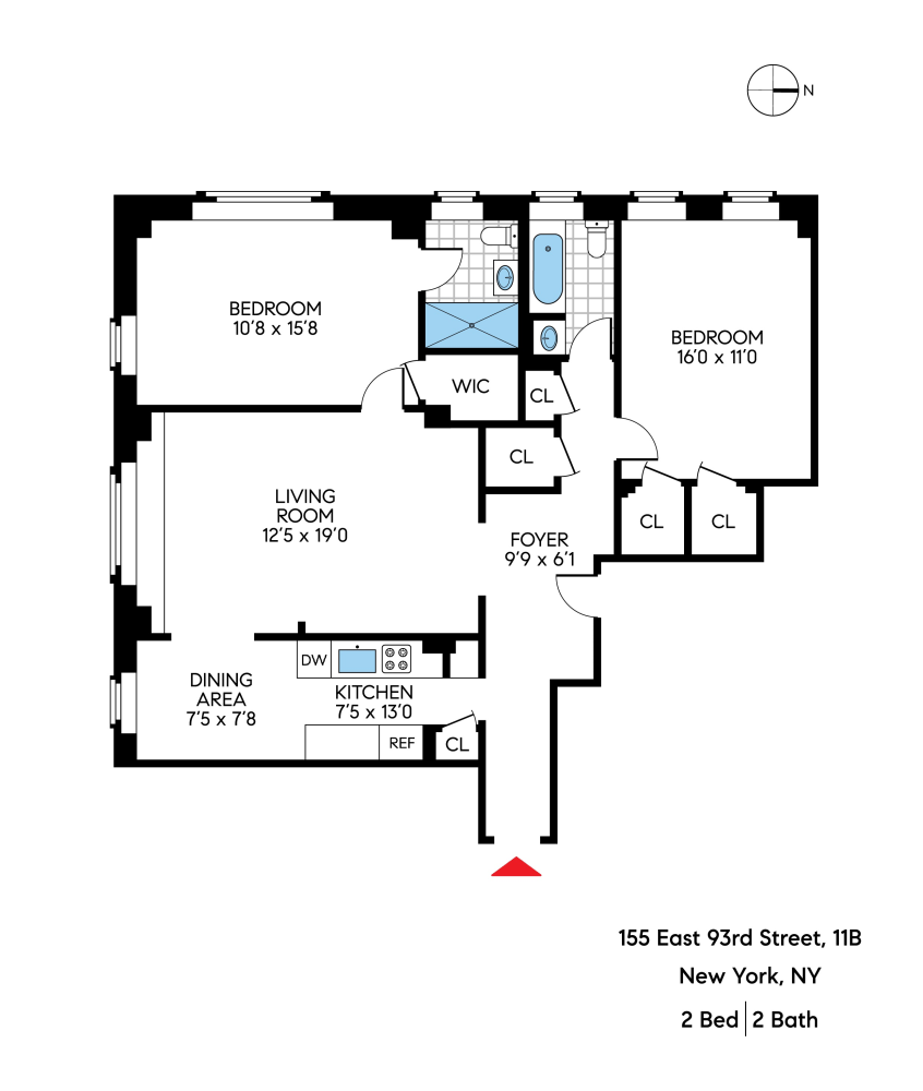 Floorplan for 155 East 93rd Street, 11B