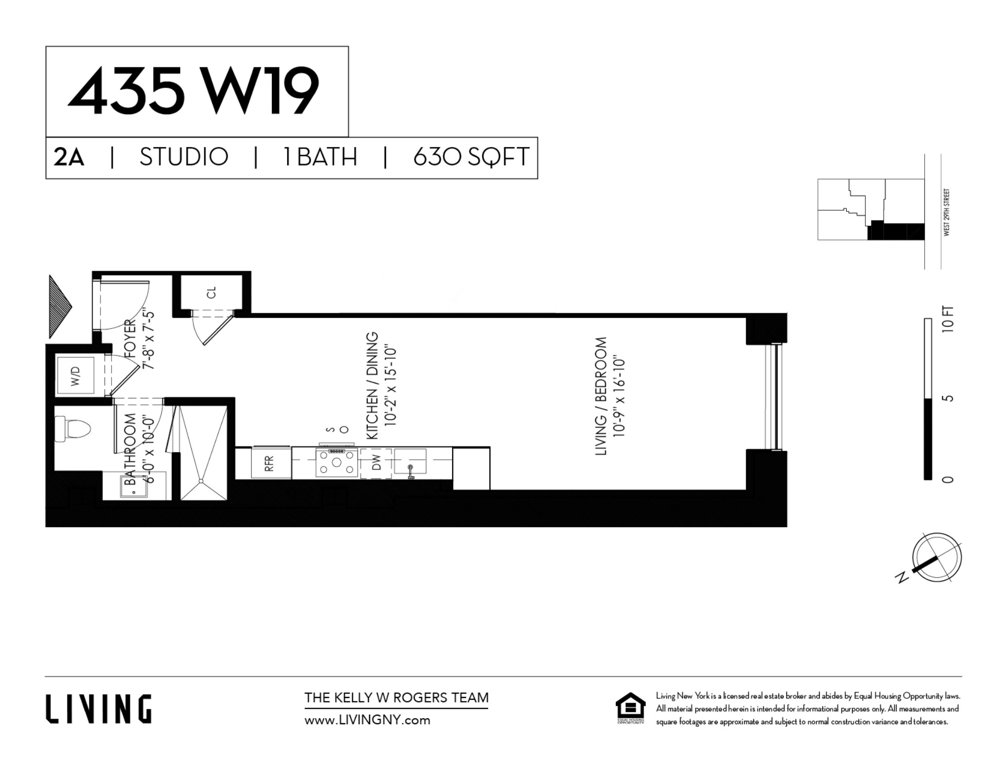 Floorplan for 435 West 19th Street, 2A