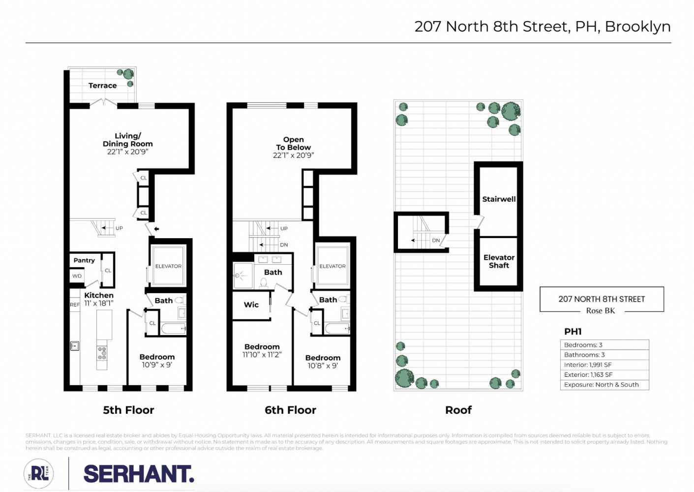 Floorplan for 207 North 8th Street, PENTHOUSE