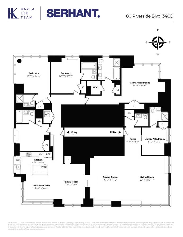 Floorplan for 80 Riverside Boulevard, 34CD