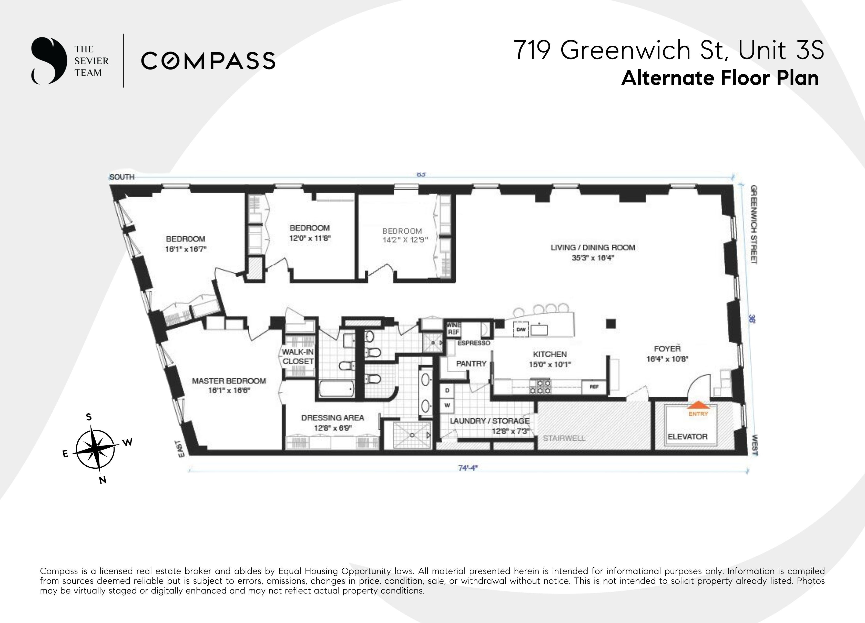 Floorplan for 719 Greenwich Street, 3S