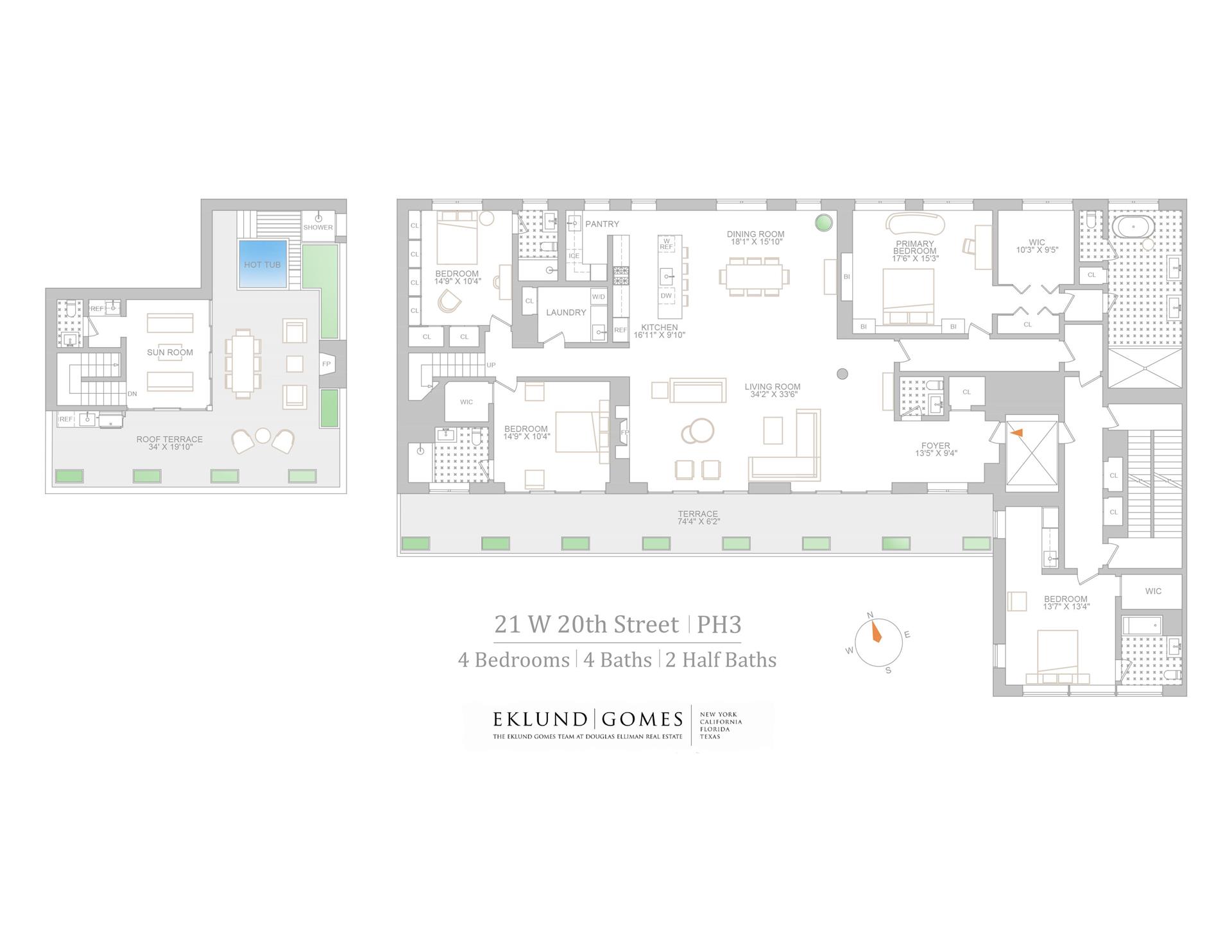 Floorplan for 21 West 20th Street, PH3