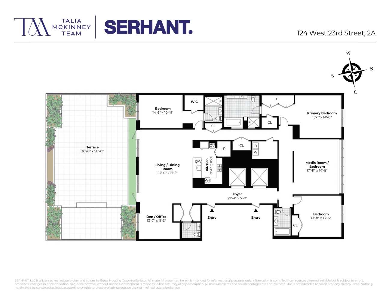 Floorplan for 124 West 23rd Street, 2A