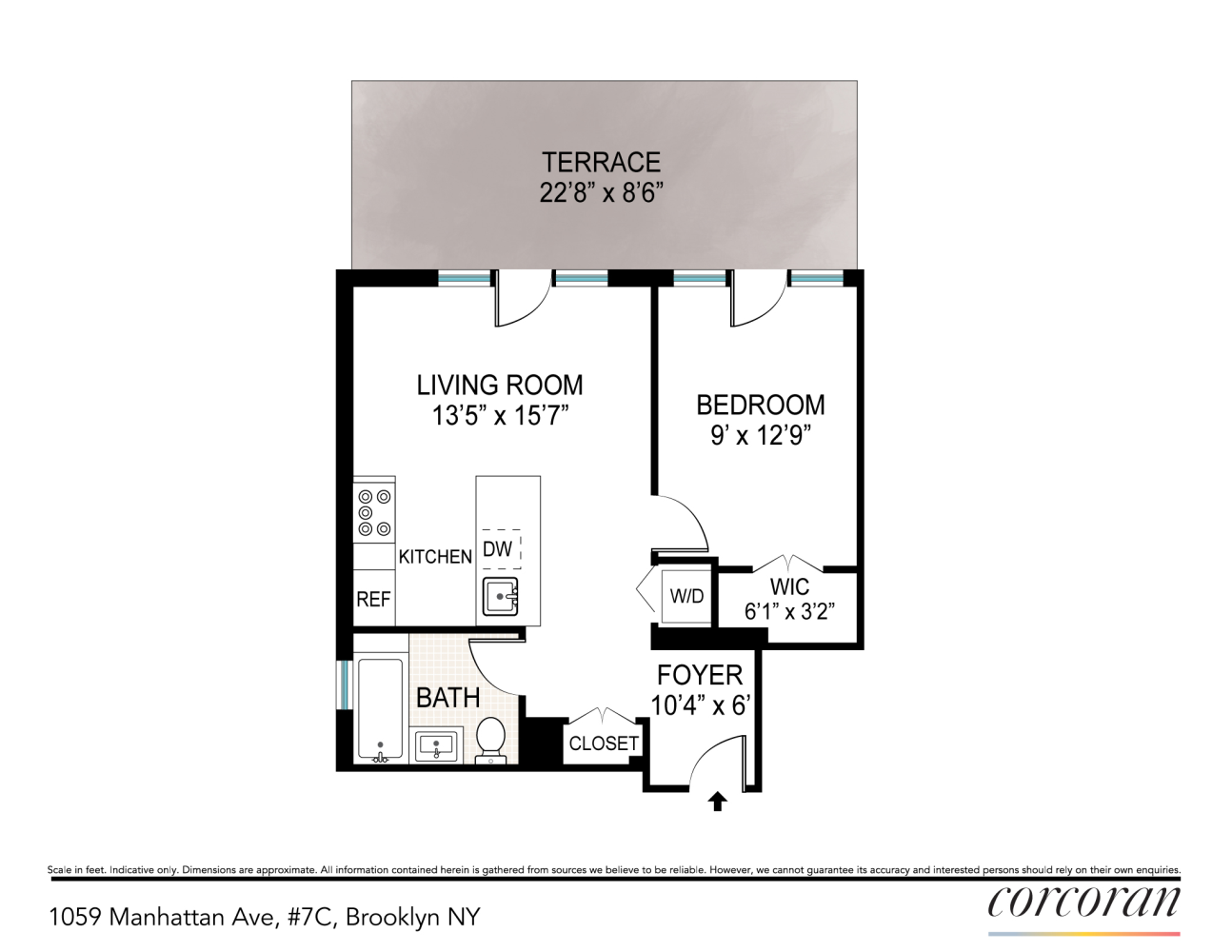 Floorplan for 1059 Manhattan Avenue, 7C