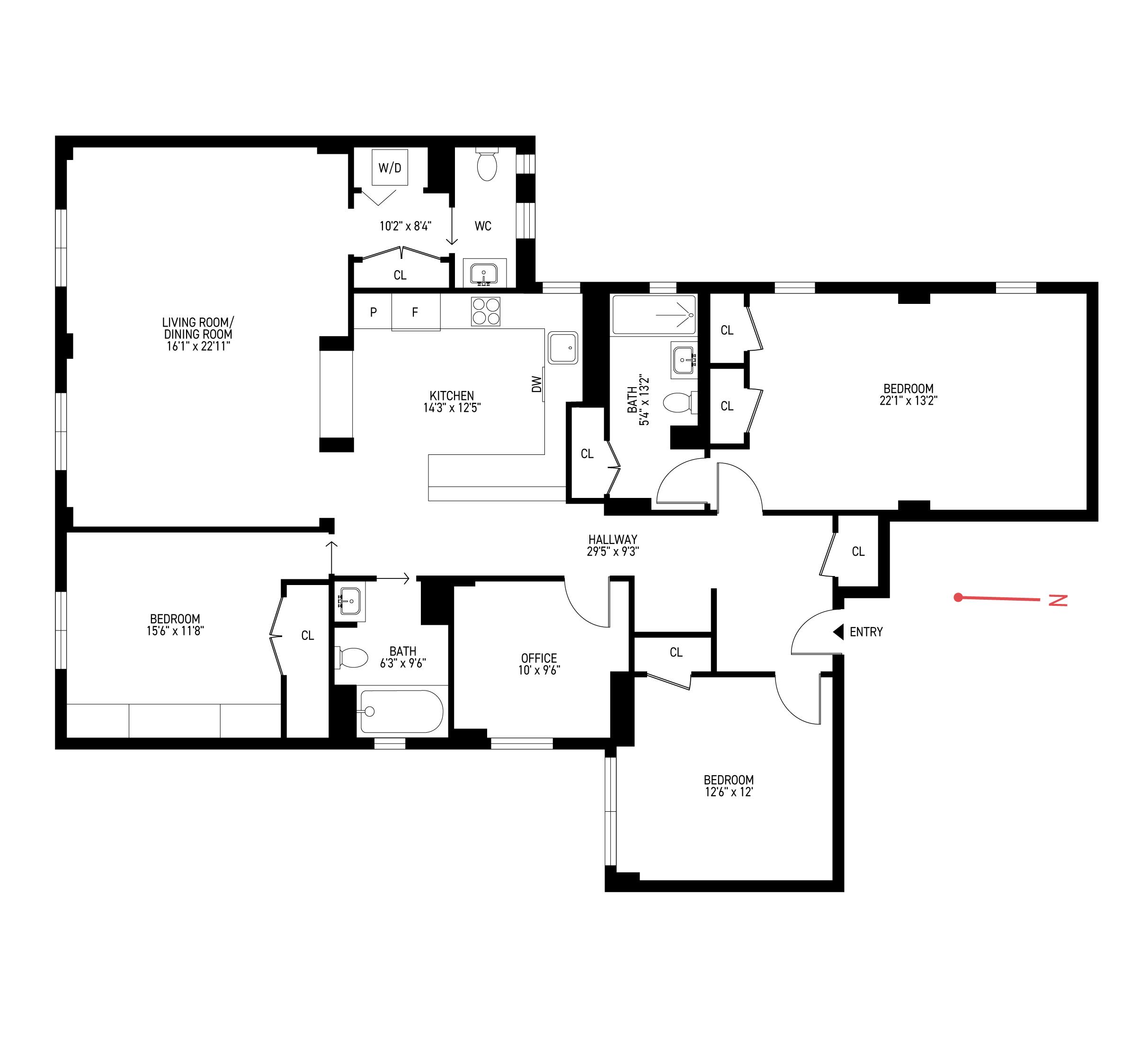 Floorplan for 55 West 95th Street, 81/82