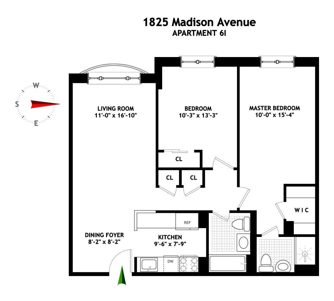 Floorplan for 1825 Madison Avenue, 6I