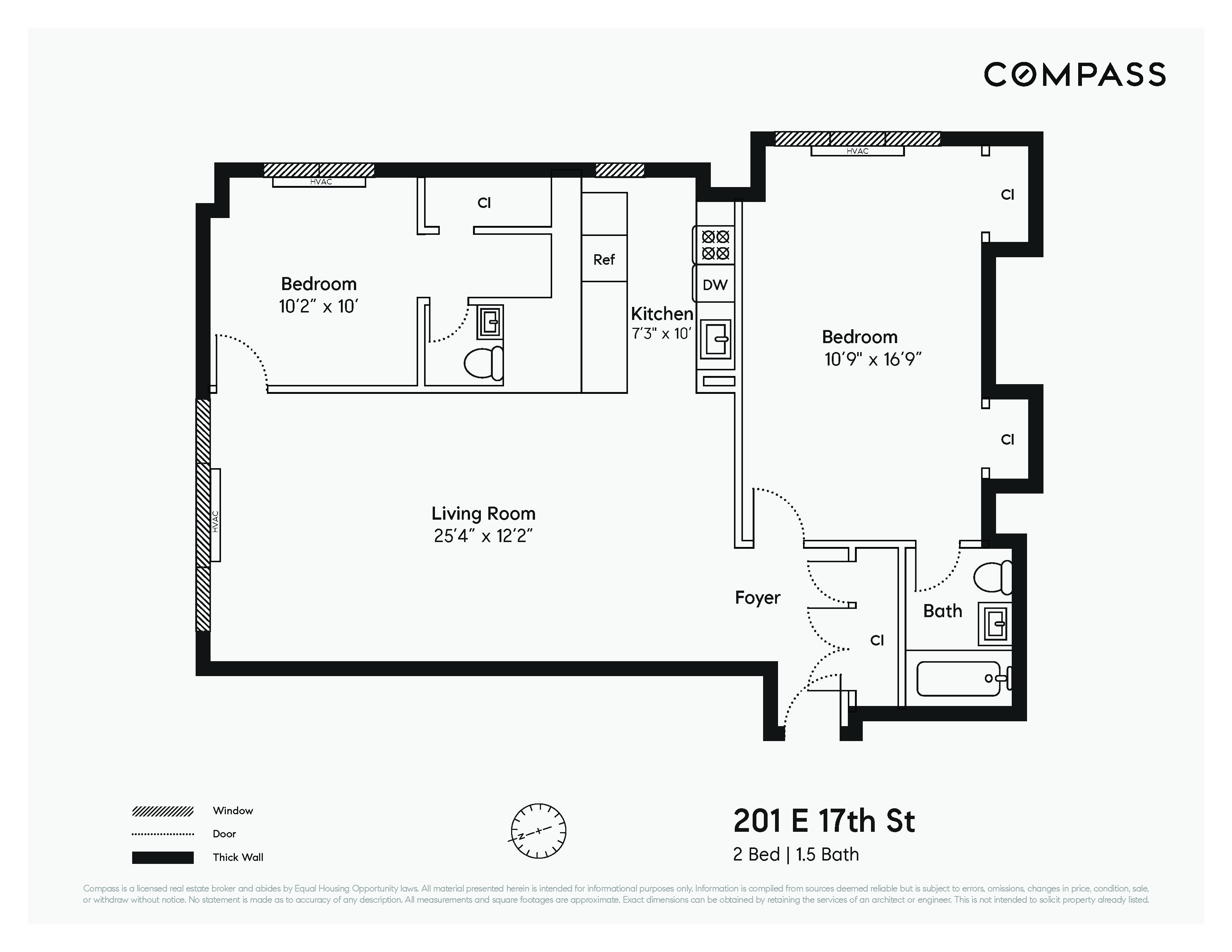 Floorplan for 201 East 17th Street, 16H