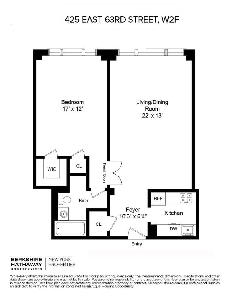 Floorplan for 425 East 63rd Street, W2F