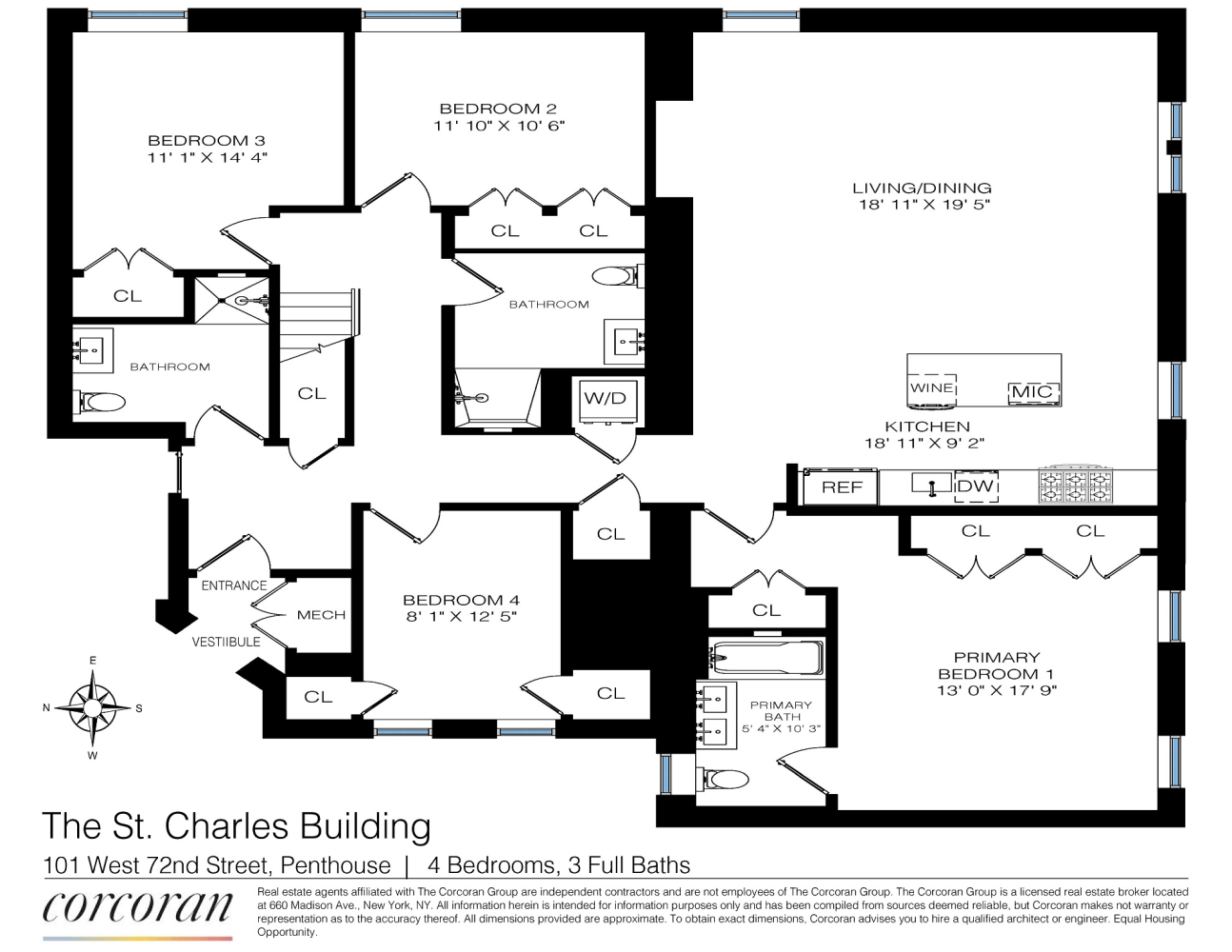 Floorplan for 101 West 72nd Street, PH