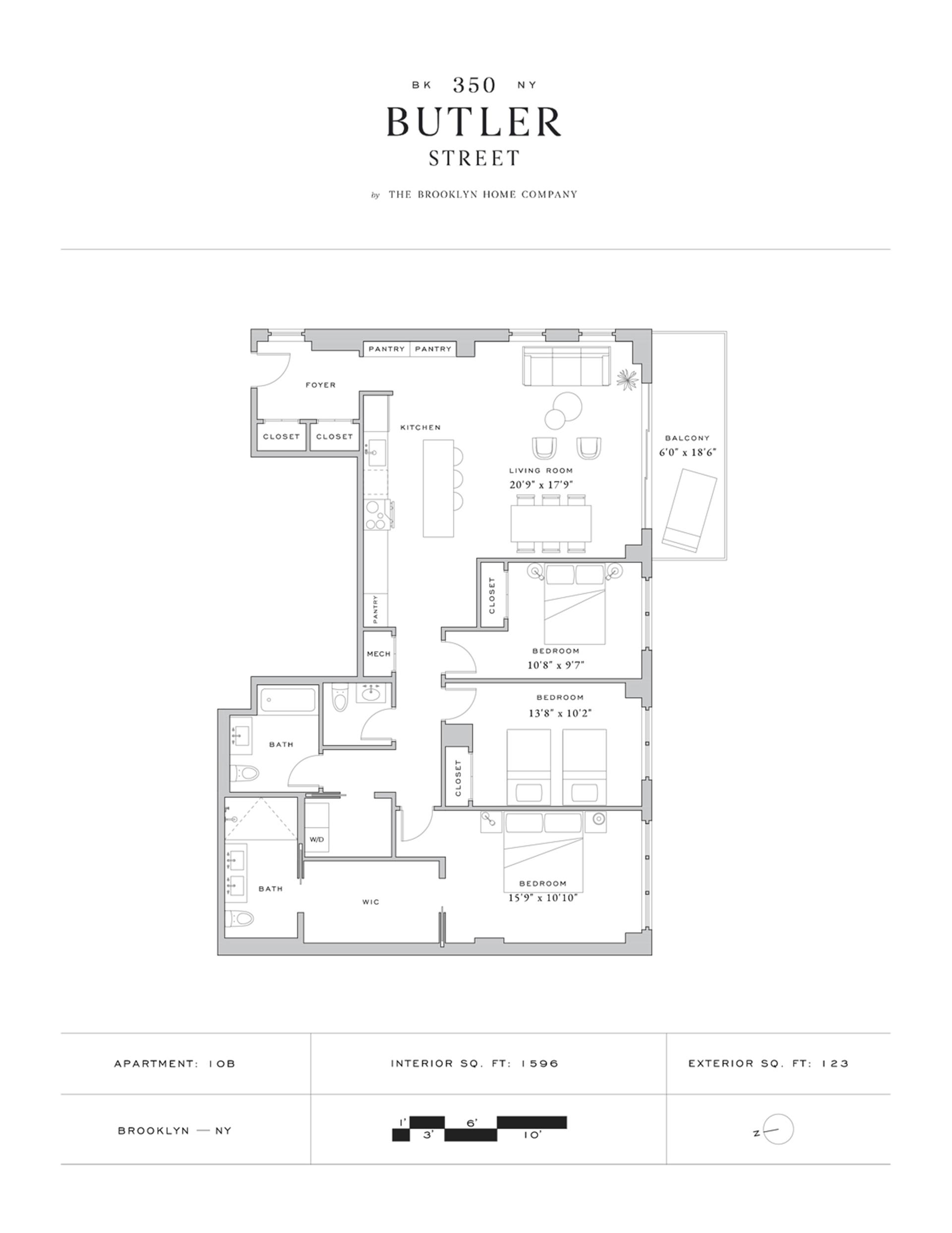 Floorplan for 350 Butler Street, 10B