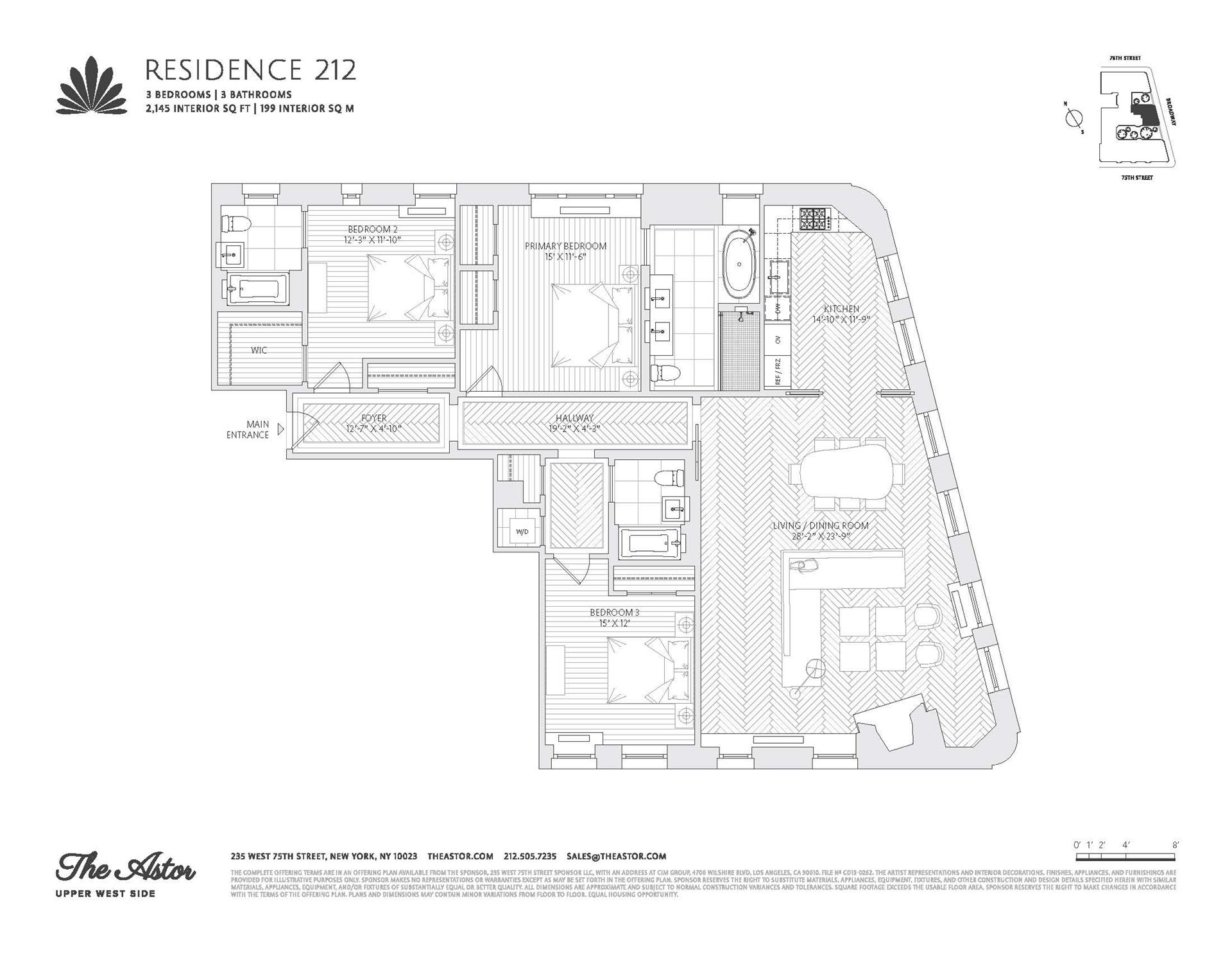 Floorplan for 235 West 75th Street, 212