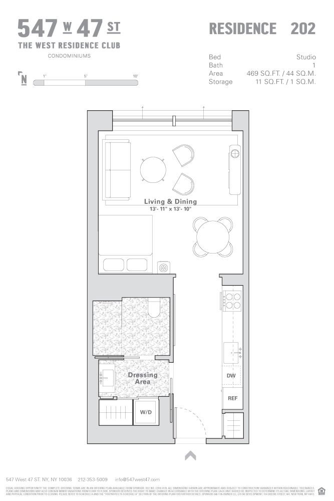 Floorplan for 547 West 47th Street, 302