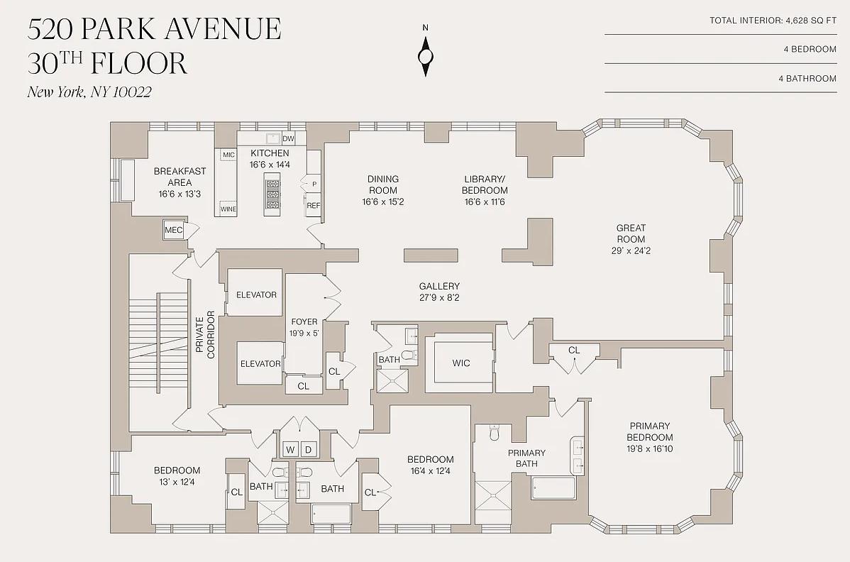 Floorplan for 520 Park Avenue, 30