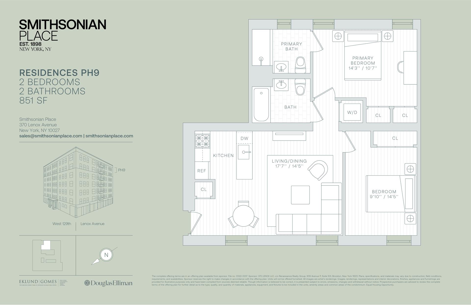 Floorplan for 370 Lenox Avenue, PH9