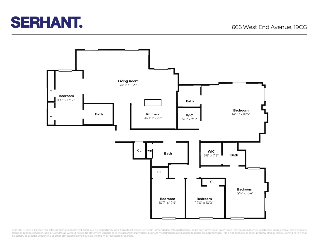 Floorplan for 666 West End Avenue, 19CG