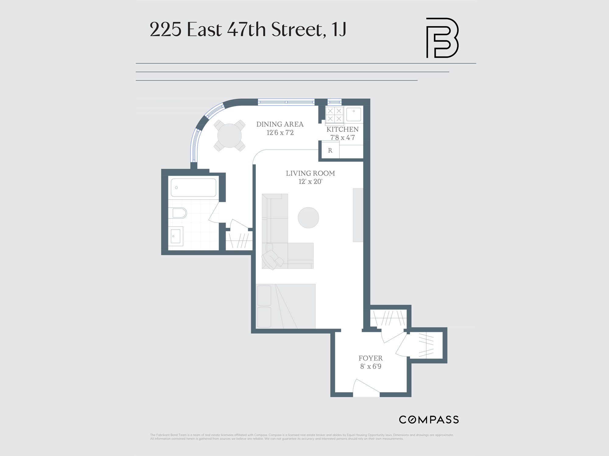 Floorplan for 225 East 47th Street, 1J