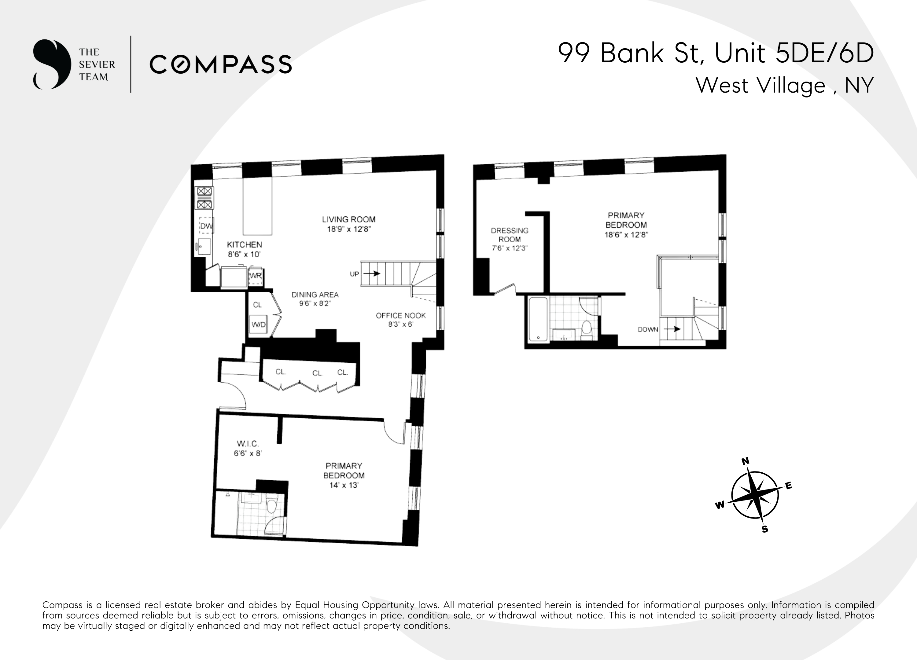 Floorplan for 99 Bank Street, 5DE/6D