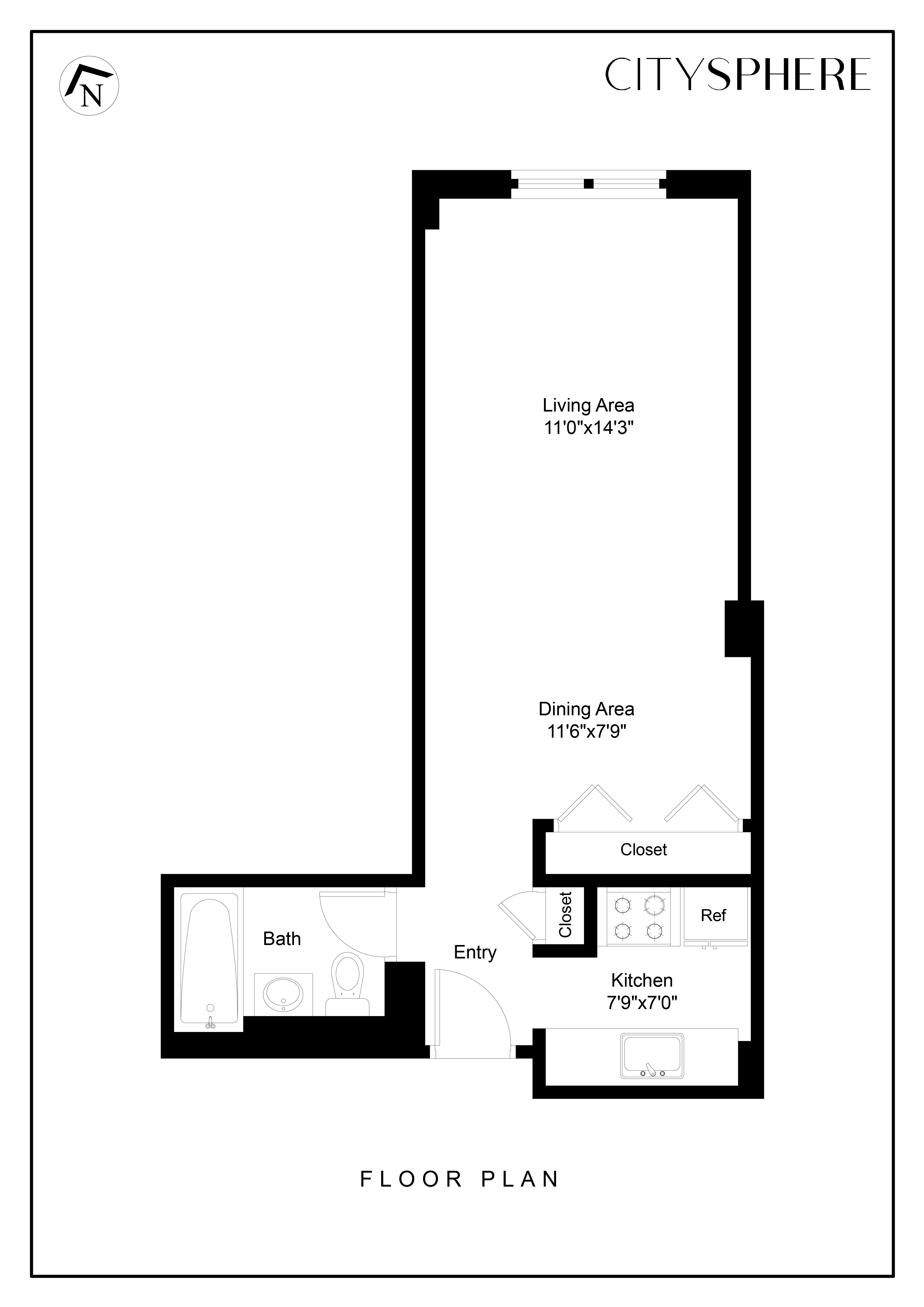 Floorplan for 315 West 55th Street, 2C